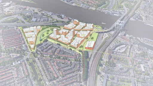 Nieuwe wijk Maasterras Dordrecht een sta